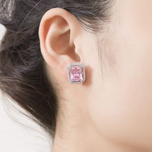 Load image into Gallery viewer, Silver-Plated Zircon Stud Earrings
