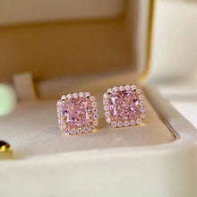 Load image into Gallery viewer, Artificial Gemstone Square Stud Earrings