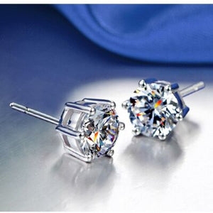 Artificial Gemstone Copper Stud Earrings