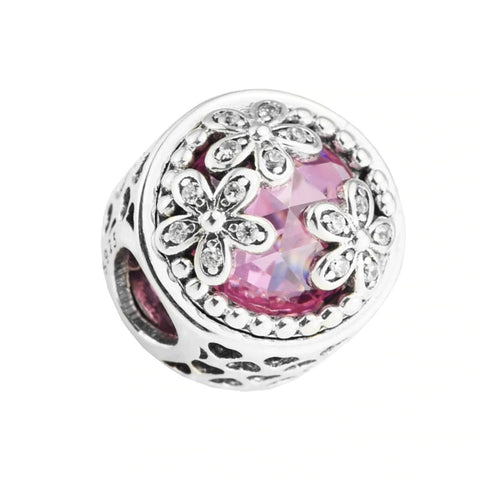 Floral Pink Crystal Charm
