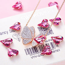 Load image into Gallery viewer, Pink Crystal Butterfly Jewelry Set
