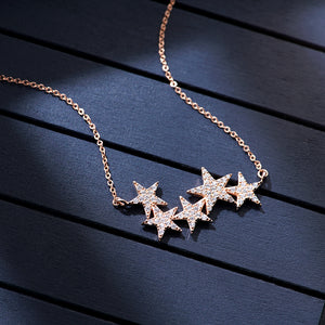 Shining Five Star Necklace