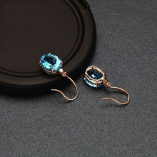 Load image into Gallery viewer, Rose Gold-Plated Artificial Gemstone Earrings
