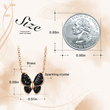 Load image into Gallery viewer, Black Crystal Butterfly Jewelry Set-Rita Jewelry
