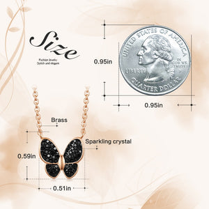 Black Crystal Butterfly Jewelry Set-Rita Jewelry