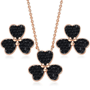 Three Heart Clover Jewelry Set