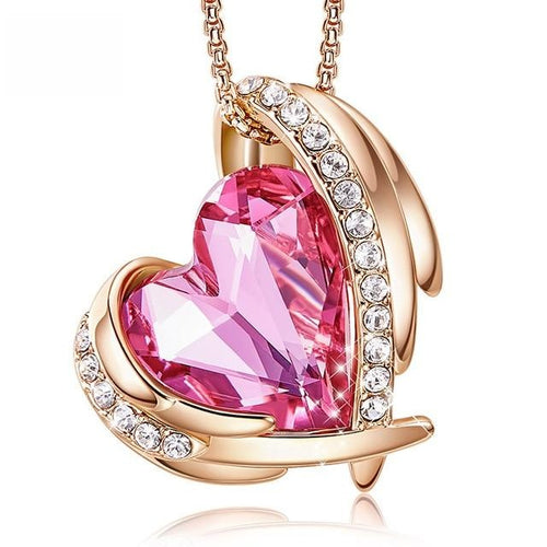 Pink Angel Wing Necklace - Rita Jewelry